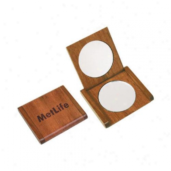 Solid Rosewood Double Mirror Compact