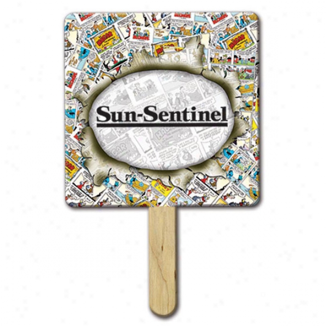 Square Diamond - Special Stock Form  Poster Board Hand Fan With A High Gloss Finish