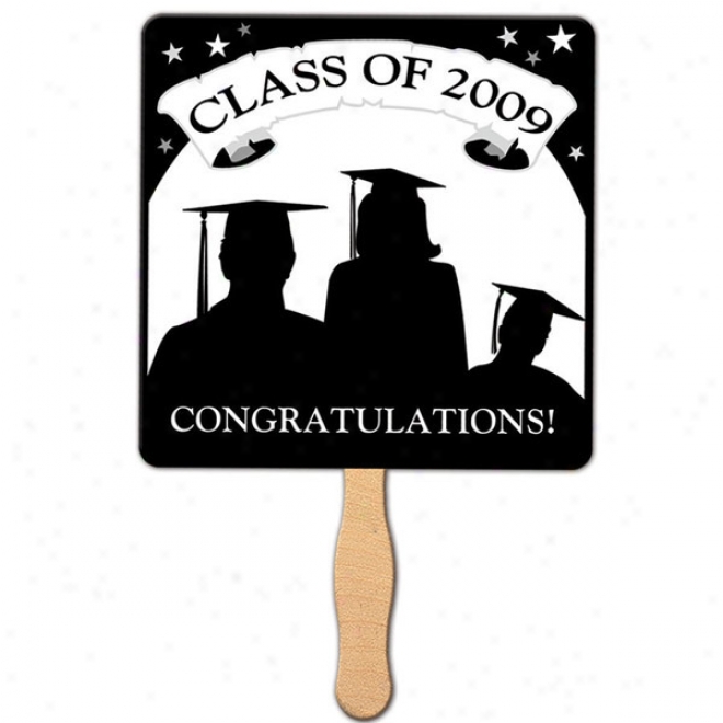 Squate (with "congratulations&wyot;, "class Of 2007" And Diploma Design) - Graduate Fan, Liquid Laminated For A High Gloss Finish
