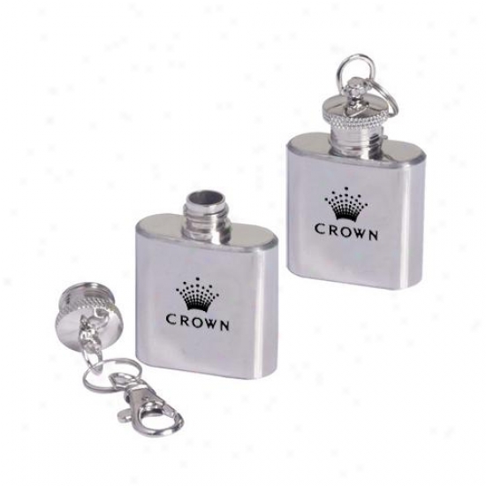 Stainless Steel Flask Key Ring With Twist Against Cap