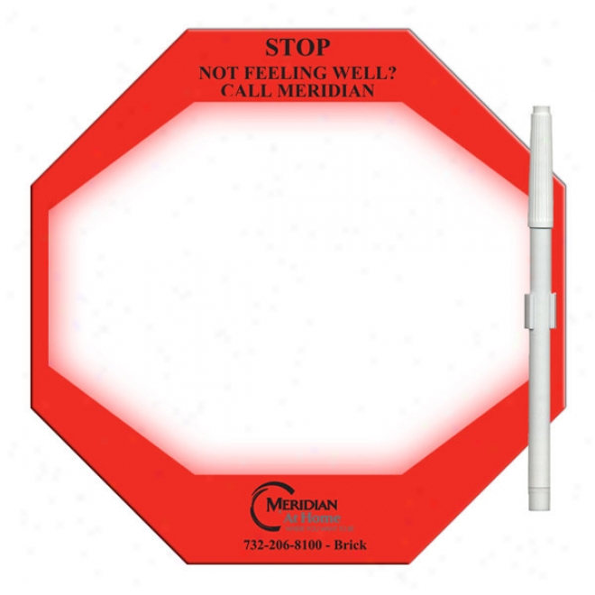 Stop Sign - Stock Shape, Dry Erase Write On-wipe Right side Memo Board With Marker, Laminated