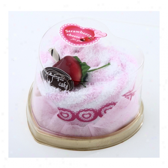 Strawberry Heart Towel Cake