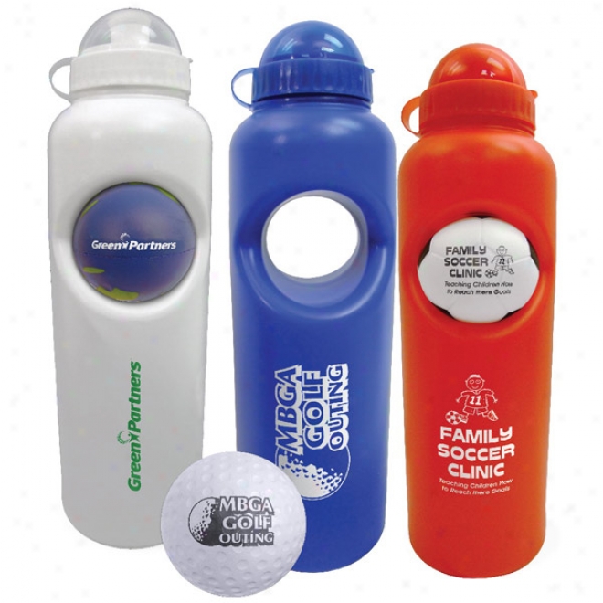 Streds Globe Water Bottle W/ Stress Ball