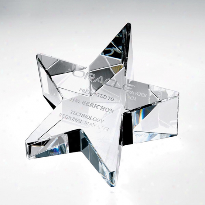 Supernovae Optica Couture - Optical Crystal Star Shaped Wedge Award