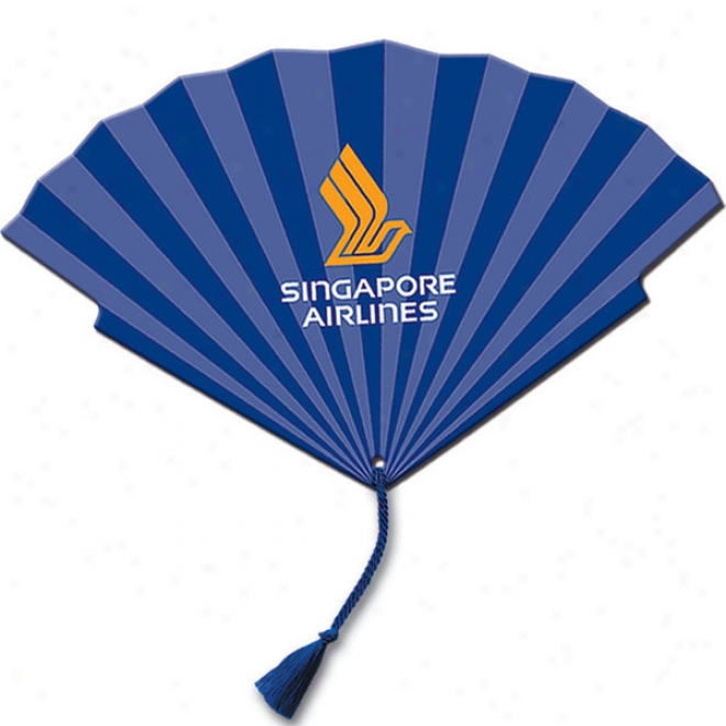 Tassel Fan - Stock Shape Poster Board Hand Fan With A High Gloss Finish