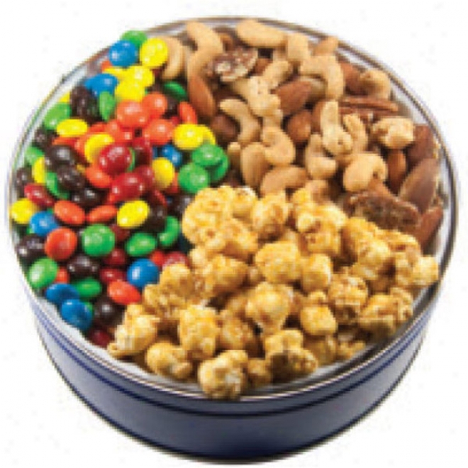 The Royal Tin With M&mΫs, Nuts An Caramel Popcorn