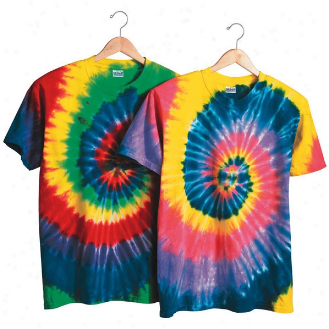 Tie-dyed Multi-color Spiral Short Sleeve T-shirt