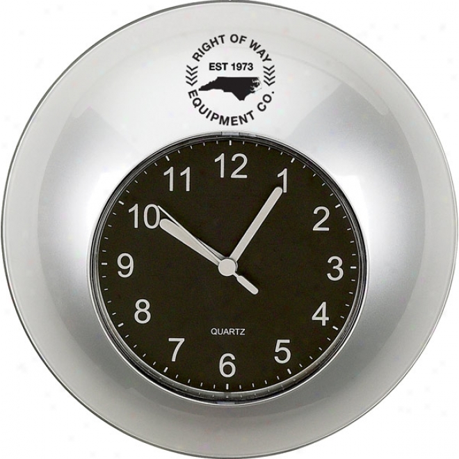 Time In Round Wall Clock With Second Hand And Black Face