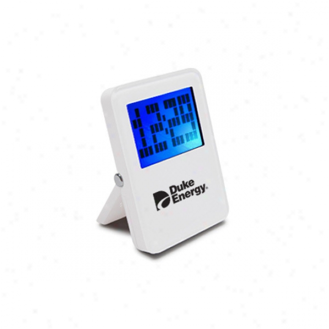 Travel Alarm Clock With Multi-function In White