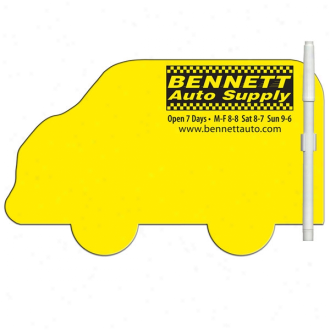 Truck - Stock Shape, Dry Erase Write On-wipe Off Memo Board With Marier, Lamianted