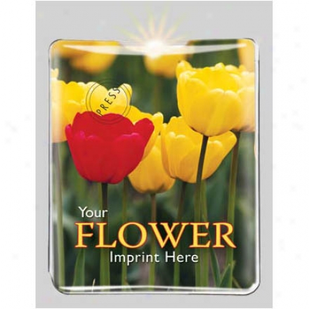 Tulips - Economic Key Ring Light With A Background Design, Led Bulb, And A Lithium Battery