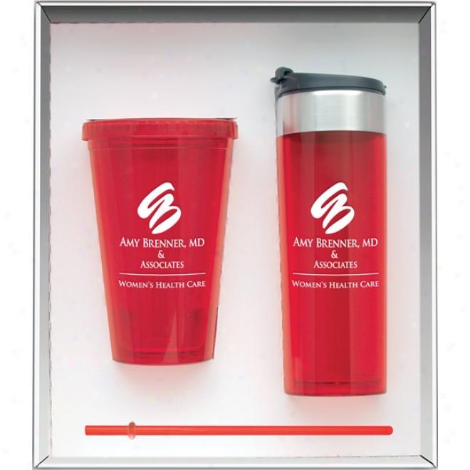 Two Piece Red Bpa Free Gift Set