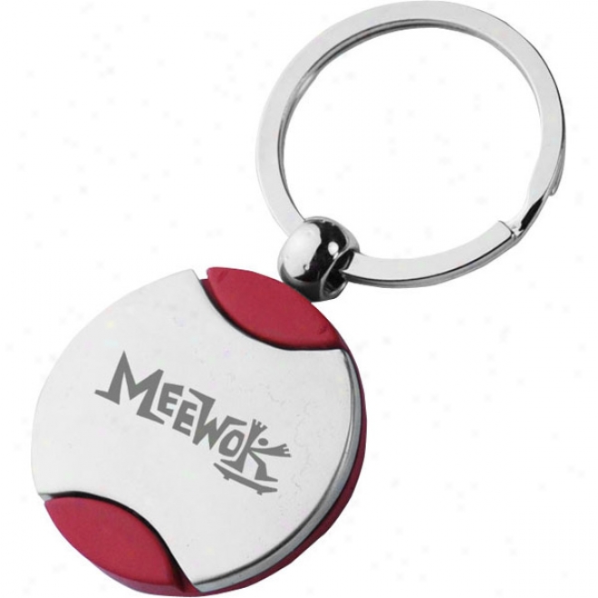 Two-tone Chrome Circle Key-ring