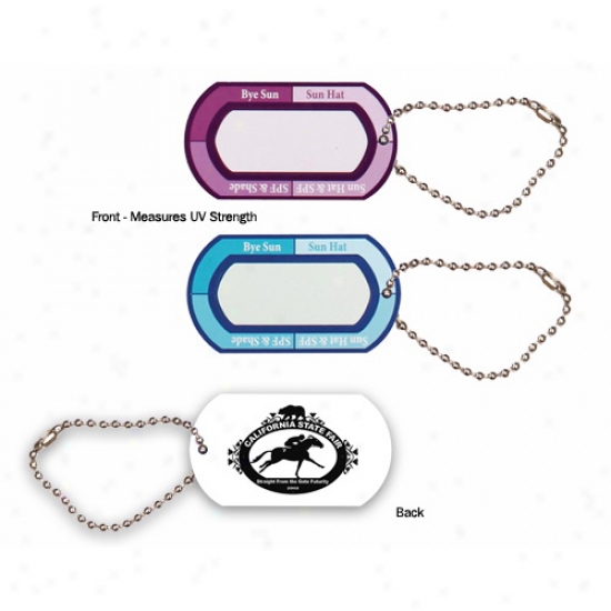 Ultraviolet Meter Tag , 4-1/2" Ball Chain