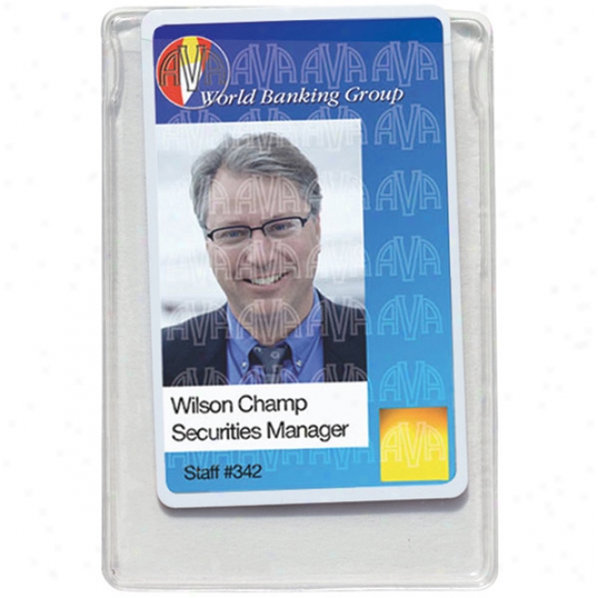 Vertical Clear Vinyl Badge Holders - No Attachment