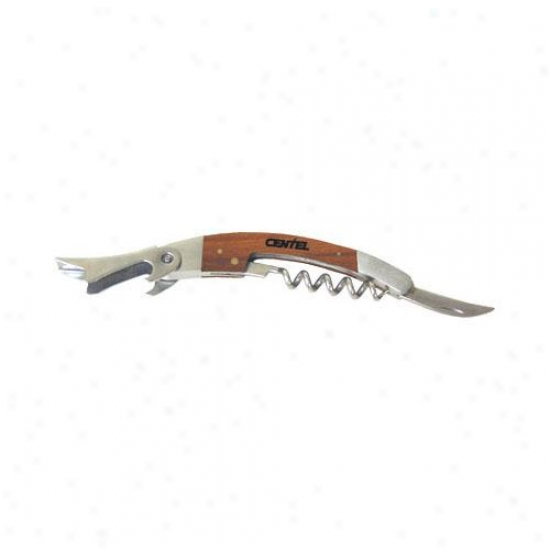 Waiter's Corkscrew iWth Walnut Handle And 18-8 Stainless Steel Blades