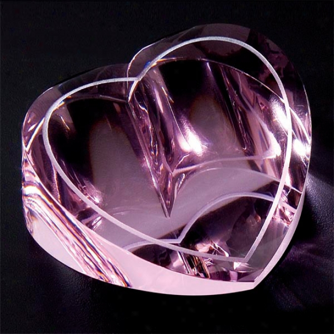 Warm Affection Optica Couture - Slanted Crystalheart Shaped Paper Weight