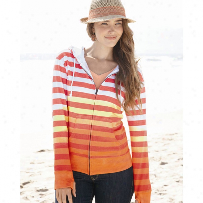 Weatherproof Angie Ombre Striped French Terry Full-zip