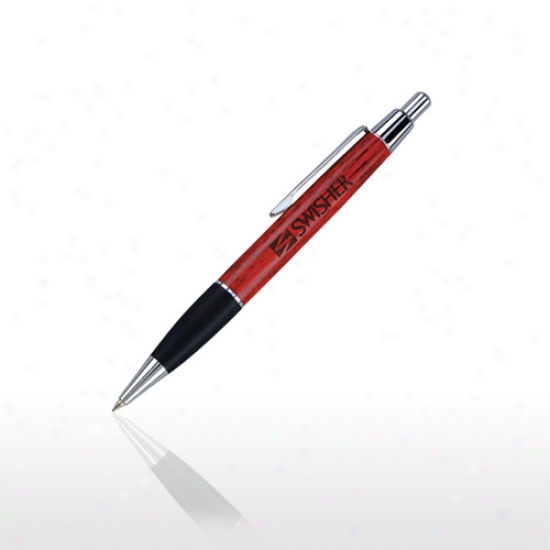 Wilshire - Click Acyion Ballpoint Pen With Rubber Grip And Polished Chrome Accents