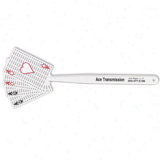 With Pips - Fly Swatter With Four Ace Cards Shape Pad