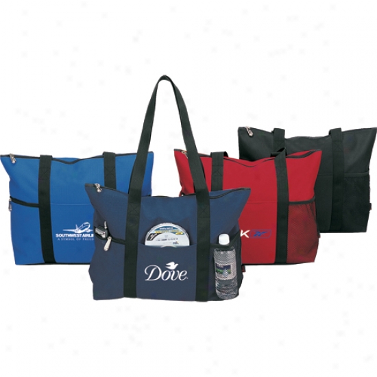 Zippered Travel Tote, 600 Denier Polyester Ripstop With Pvc Backing