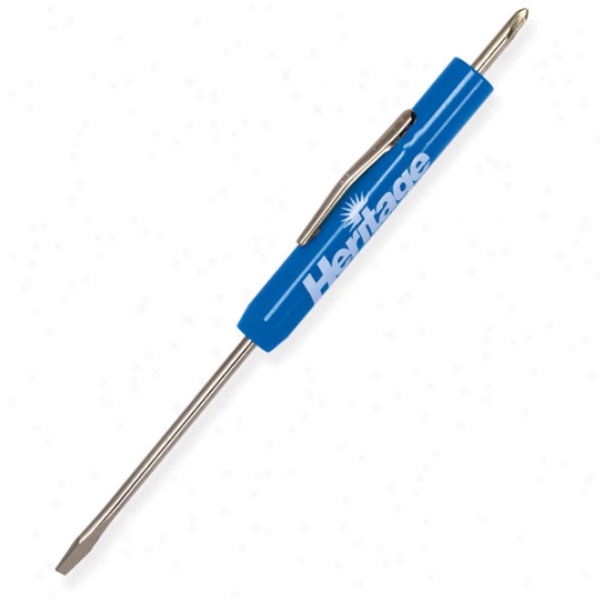 Zippy  - Pocket Screwdriver With A Regular Flat Blade And Phillips Blade Top