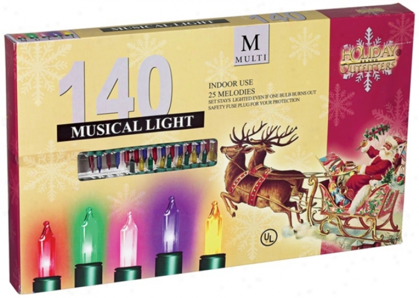 140 Musical Light Strand Multi-color Holiday Lights (l0280)