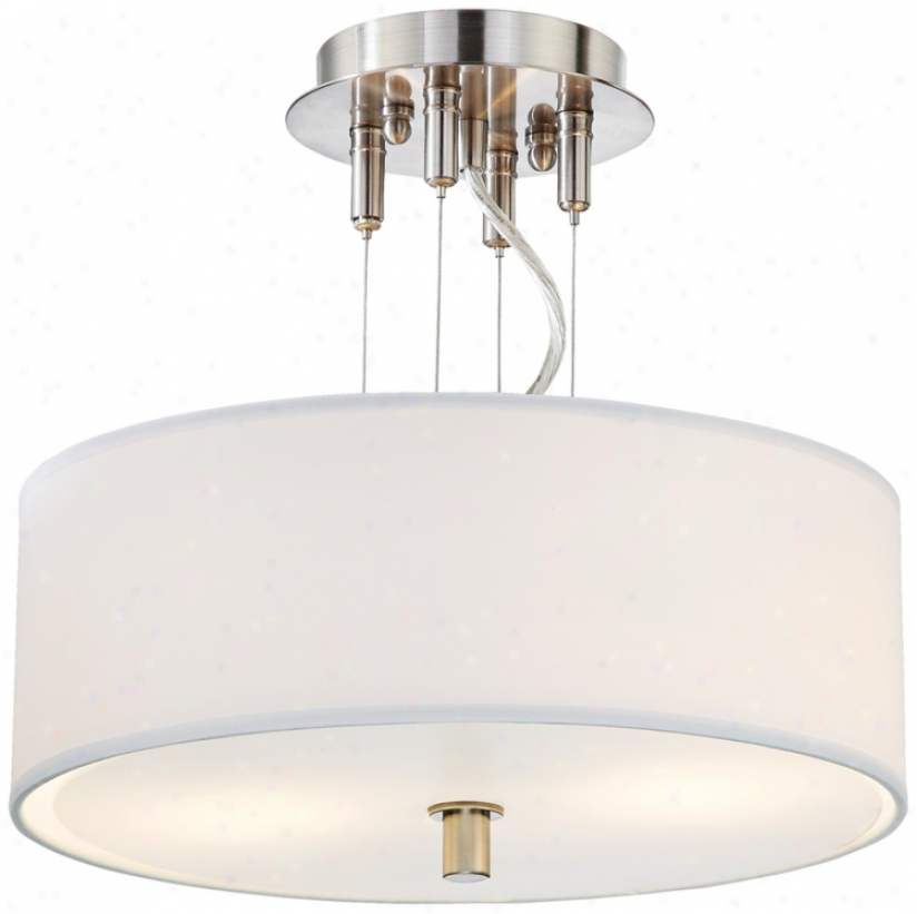 14" Wide White Shade Semi-flush eCling Light (00884)