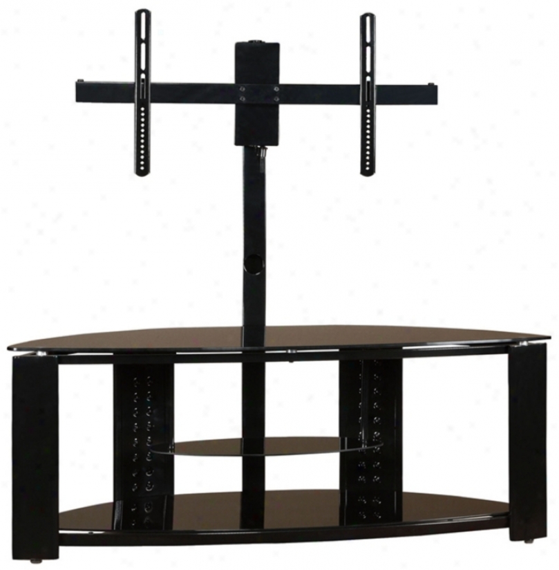 2-whelf Corner Flat Panel Tv Stand With Post And Bracket (n5381)