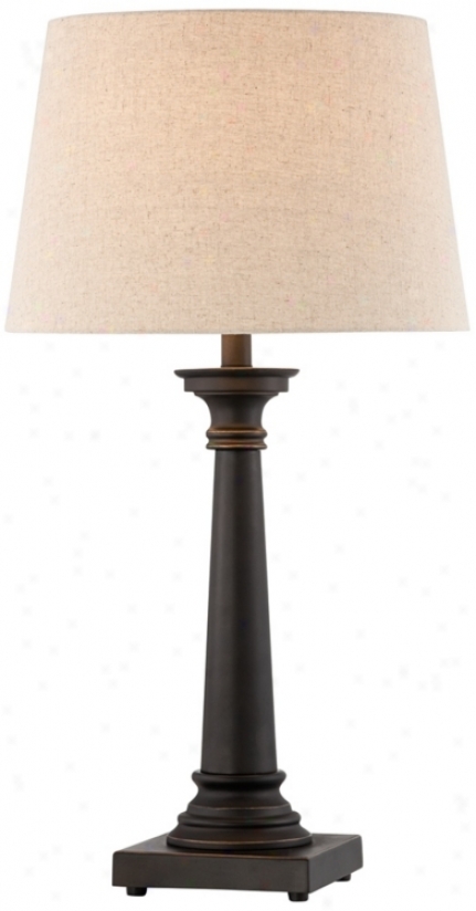 28"h Bronze Finish Column Table Lamp (t3822)