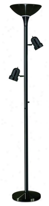 3-in-1 Black Trde Torchiere Floor Lamp (77066)