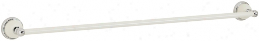 30" Wide White And Chrome Finish Towel Bar (55506)