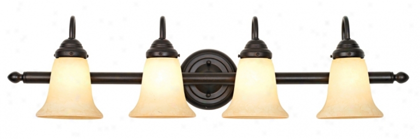 4 Light Bronze And Scavo Glass Bath Light (07518)