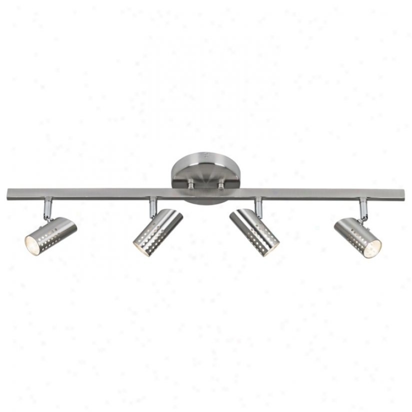 4-light Perforated Head Bruahed Steel Track Fixture (t7394)