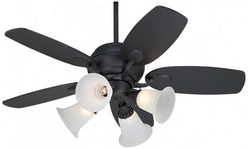 43" Casa Optim Matte Black Ceiling Fan With 4-light Kit (73988-p4990-94063-01087)