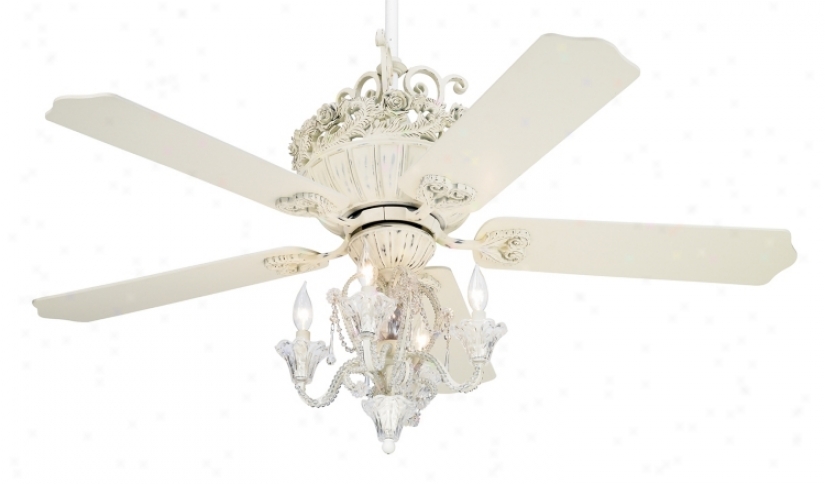 52" Casa Chic Antiqu eWhite Ceiling Fan Attending 4-light Kit (12277-19775)