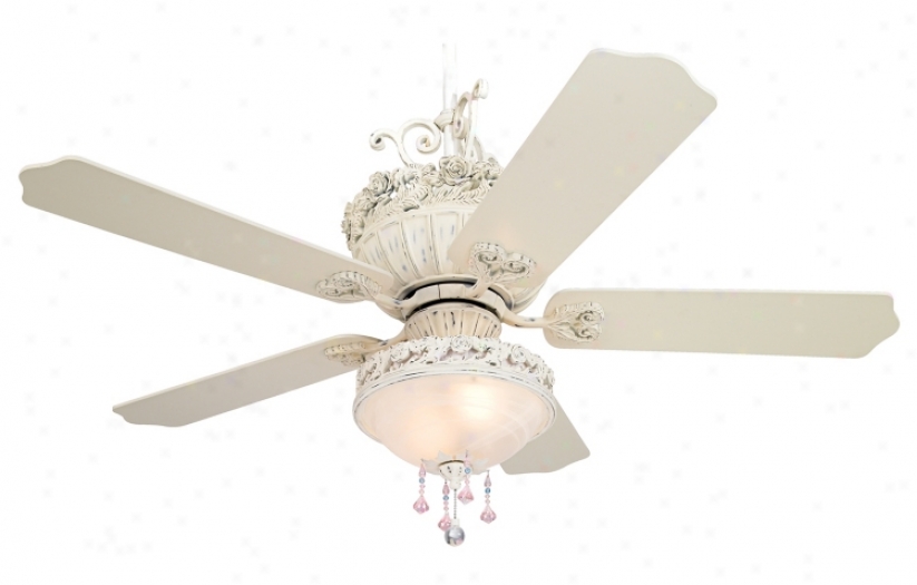 52" Casa Chic Ceiling Fan With Pretty And Pink Ligth Kit (12277-13985)
