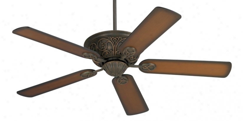 52" Casa Contessa&#8482; Bronze With Teak Blades Ceiling Fan (55878-56292)