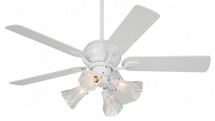 5&2quot; Casa Optima White Regulate Blades Ceiling Fan Through  Light (86645-89810-m3630-20998)