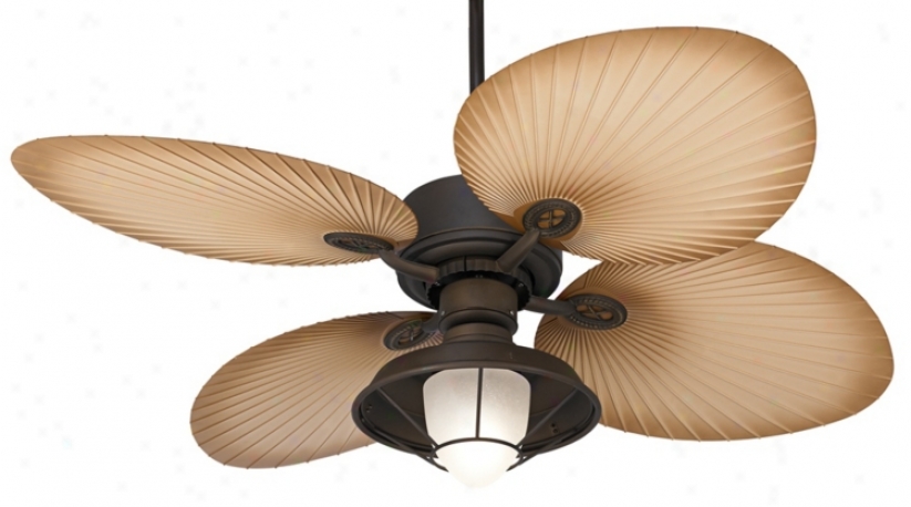 52" Casa Vieja Aerostat Wide Palm Bronze Outdoor Ceiling Fan (v0201-v0205-v0211)