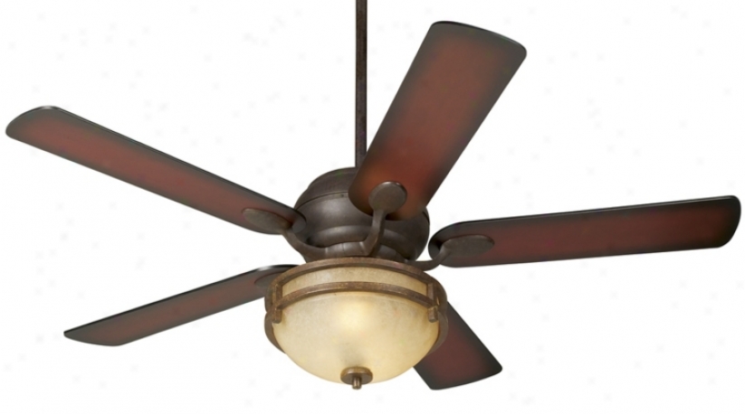 52" Casa Vieja&#174; Black Rust Syaded Blades Ceiling Fan (86814-56255-79200)