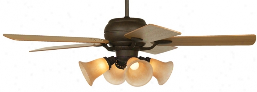 52" Casa Vieja&#8482;-Black Rust Ceiling Fan (86814-00128-87208-56451)