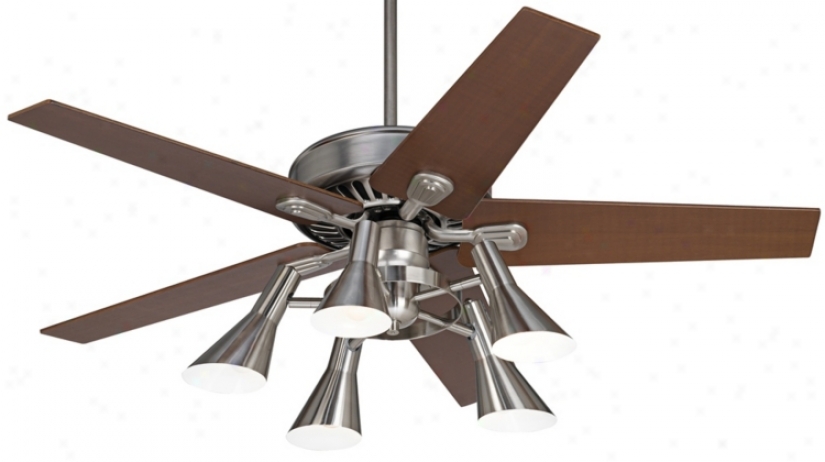 52" Windstar Ii Brushed Steel With Walnut Ceiling Fan (34053-32435-r1737)