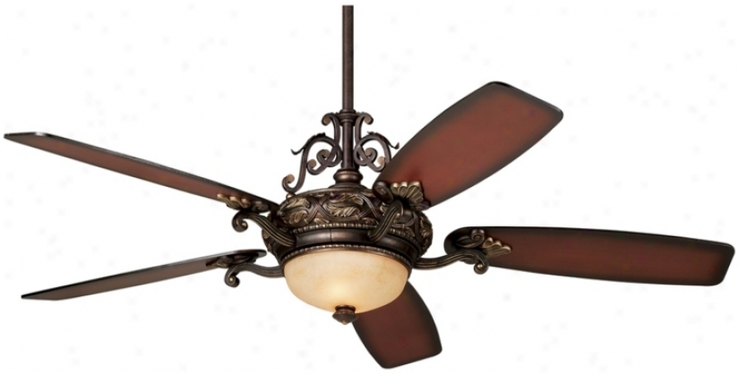 56" Casa Esperanza&#8482; Teak Shaded Blades Ceiling Fan (25187)