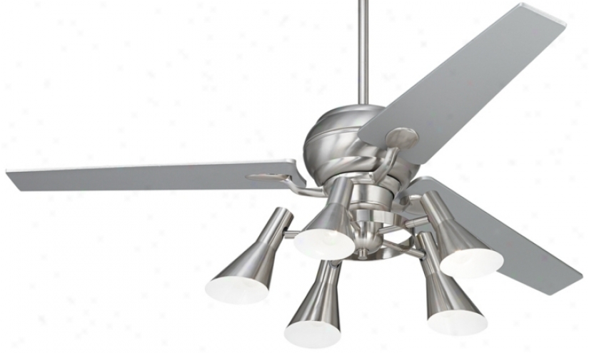 60" Spyder&#8482; Steel Silver Blades 5-lignt Ceiling Fan (r2181-r2491-r1737)