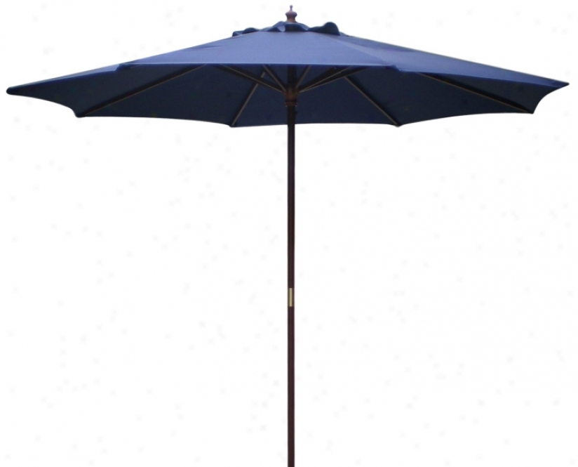 9' High Navy Blue Market Umbrella With Wooden Pole (t4719)