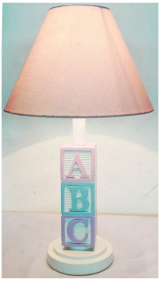 Abc With Pink Shade Table Lamp (u7908)