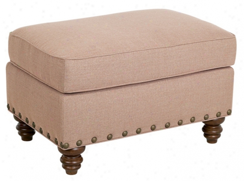 Aberdeen Doeskin Microfiber Nailhead Trimmed Ottoman (h7867)