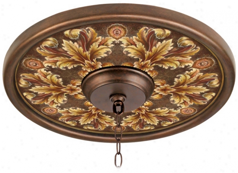 Acanthus Noble Giclee 16" Wide Bronze Ceiling Medallion (02975-m4611)