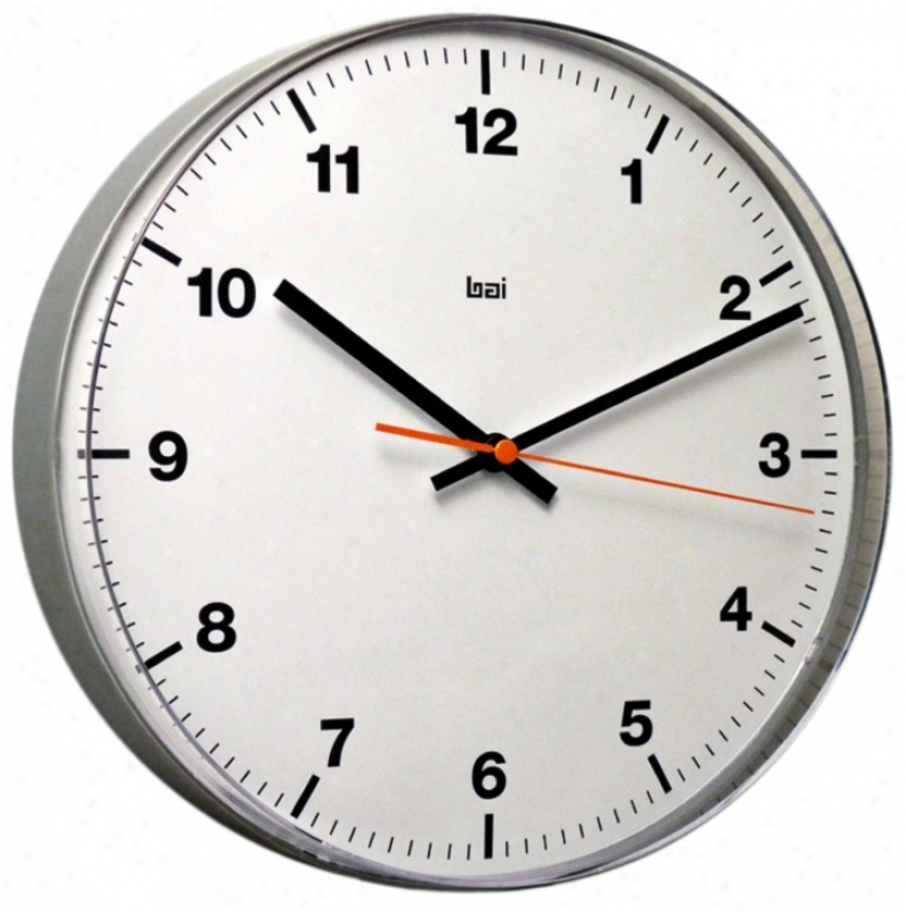 Accurron White 11" Wide Lucite Wall Clock (v5341)